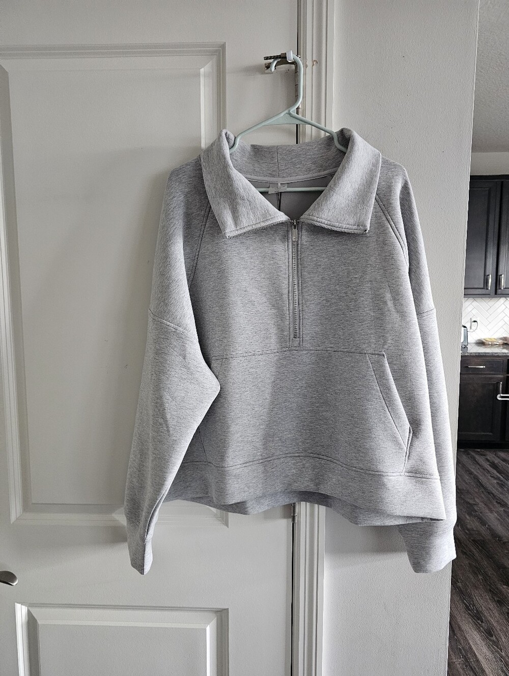 Calia Soft Scuba 1/4 Zip In Light Heather Grey - Picture 6 of 9